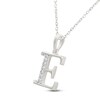 Thumbnail Image 2 of Diamond Initial E Necklace 1/20 ct tw 10K White Gold 18"
