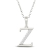 Thumbnail Image 1 of Diamond Initial Z Necklace 1/20 ct tw 10K White Gold 18"