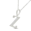 Thumbnail Image 2 of Diamond Initial Z Necklace 1/20 ct tw 10K White Gold 18"
