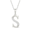 Thumbnail Image 1 of Diamond Initial S Necklace 1/20 ct tw 10K White Gold 18"