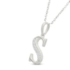 Thumbnail Image 2 of Diamond Initial S Necklace 1/20 ct tw 10K White Gold 18"