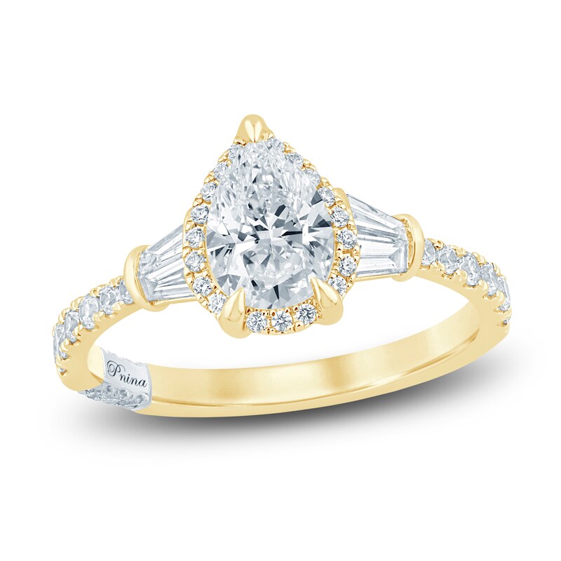 Main Image 1 of Pnina Tornai Couture Pear-Shaped Diamond Halo Engagement Ring 1-5/8 ct tw 18K Yellow Gold
