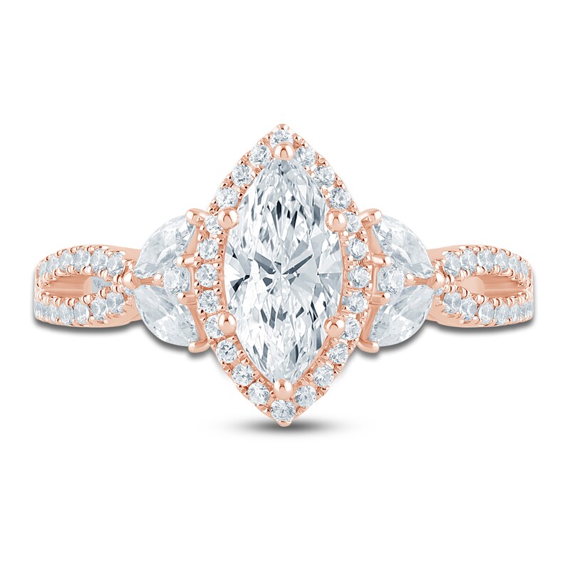 Main Image 3 of Pnina Tornai Couture Marquise-Cut Halo Engagement Ring 1-5/8 ct tw 18K Rose Gold