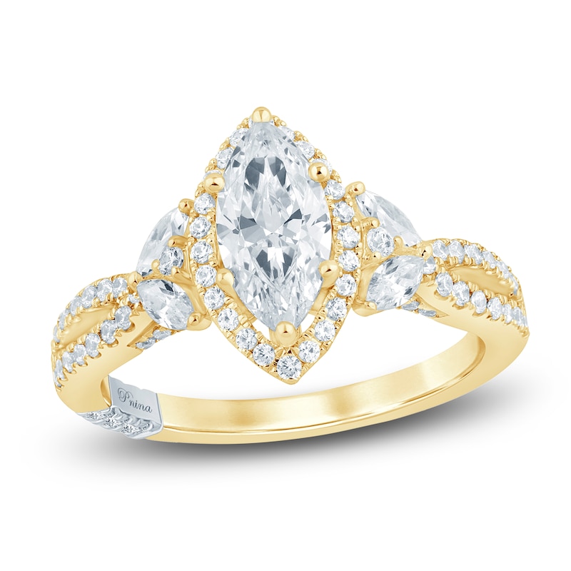 Main Image 1 of Pnina Tornai Couture Marquise-Cut Halo Engagement Ring 1-5/8 ct tw 18K Yellow Gold