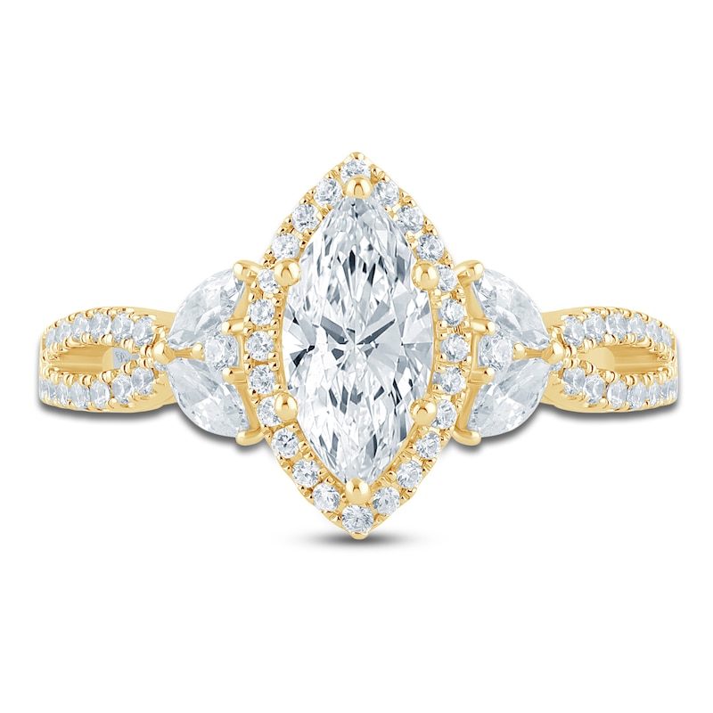 Main Image 3 of Pnina Tornai Couture Marquise-Cut Halo Engagement Ring 1-5/8 ct tw 18K Yellow Gold