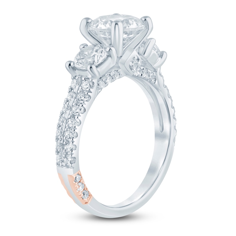 Main Image 2 of Pnina Tornai Couture Round-Cut Diamond Three-Stone Engagement Ring 3 ct tw 18K White Gold