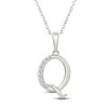 Thumbnail Image 1 of Diamond Initial Q Necklace 1/20 ct tw 10K White Gold 18"