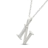 Thumbnail Image 2 of Diamond Initial N Necklace 1/20 ct tw 10K White Gold 18"