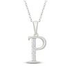 Thumbnail Image 1 of Diamond Initial P Necklace 1/20 ct tw 10K White Gold 18"