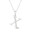 Thumbnail Image 1 of Diamond Initial X Necklace 1/20 ct tw 10K White Gold 18"