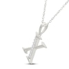 Thumbnail Image 2 of Diamond Initial X Necklace 1/20 ct tw 10K White Gold 18"