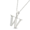 Thumbnail Image 2 of Diamond Initial W Necklace 1/20 ct tw 10K White Gold 18"