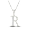 Thumbnail Image 1 of Diamond Initial R Necklace 1/20 ct tw 10K White Gold 18"