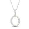 Thumbnail Image 1 of Diamond Initial O Necklace 1/20 ct tw 10K White Gold 18"
