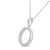 Thumbnail Image 2 of Diamond Initial O Necklace 1/20 ct tw 10K White Gold 18"