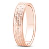 Thumbnail Image 2 of Men's Brushed Brick Pattern Wedding Band 14K Rose Gold 4.9mm