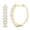 Thumbnail Image 1 of Baguette & Round-Cut Lab-Grown Diamond Hoop Earrings 2 ct tw 14K Yellow Gold