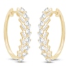 Thumbnail Image 2 of Baguette & Round-Cut Lab-Grown Diamond Hoop Earrings 2 ct tw 14K Yellow Gold