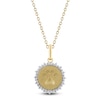 Thumbnail Image 1 of Diamond Paw Print Medallion Necklace 1/4 ct tw 10K Yellow Gold 18"