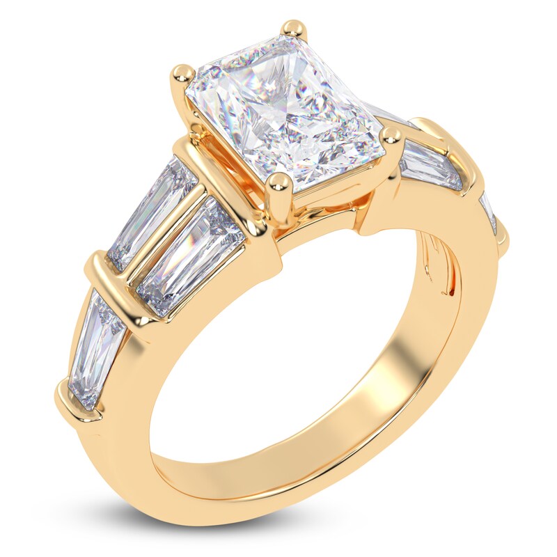 Main Image 2 of Emerald-Cut Created By Jared Studio Lab-Grown Diamond Engagement Ring 3-1/2 ct tw 14K Yellow Gold