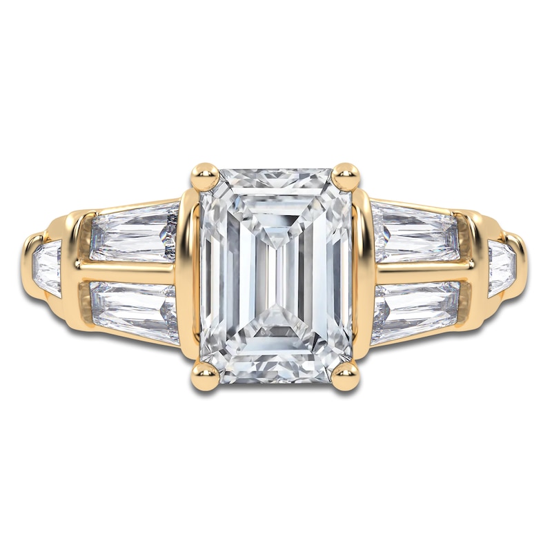 Main Image 3 of Emerald-Cut Created By Jared Studio Lab-Grown Diamond Engagement Ring 3-1/2 ct tw 14K Yellow Gold