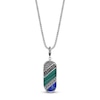 Thumbnail Image 1 of Men's Black Spinel, Sodalite & Malachite Necklace Stainless Steel 24"