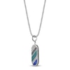 Thumbnail Image 2 of Men's Black Spinel, Sodalite & Malachite Necklace Stainless Steel 24"