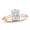 Thumbnail Image 1 of Oval-Cut Lab-Grown Diamond Solitaire Plus Engagement Ring 2 ct tw 18K Rose Gold (VS2/F)