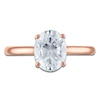 Thumbnail Image 3 of Oval-Cut Lab-Grown Diamond Solitaire Plus Engagement Ring 2 ct tw 18K Rose Gold (VS2/F)