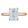 Thumbnail Image 3 of Emerald-Cut Lab-Grown Diamond Solitaire Plus Engagement Ring 2 ct tw 18K Rose Gold (VS2/F)