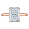 Thumbnail Image 3 of Radiant-Cut Lab-Grown Diamond Solitaire Plus Engagement Ring 3 ct tw 18K Rose Gold (VS2/F)