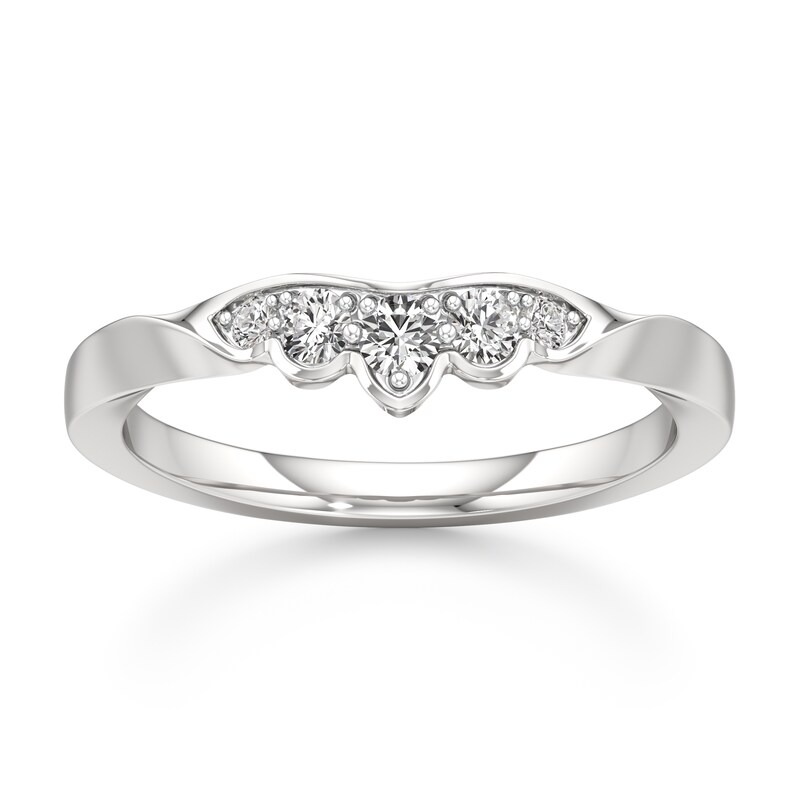 Main Image 1 of J'Lure Lab-Grown Diamond Scalloped Wedding Band 1/5 ct tw 18K White Gold