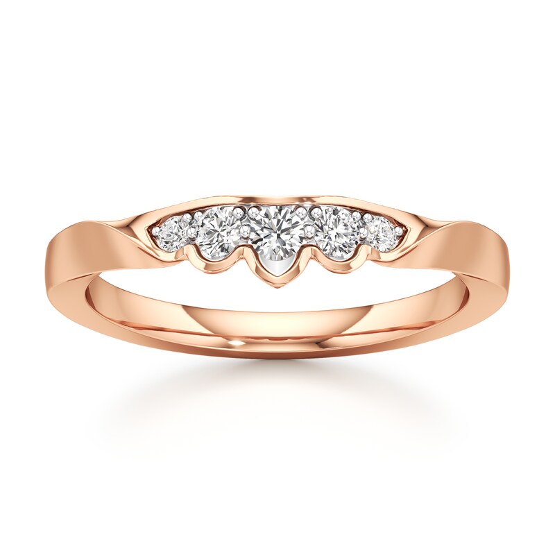 Main Image 1 of J'Lure Lab-Grown Diamond Scalloped Wedding Band 1/5 ct tw 18K Rose Gold