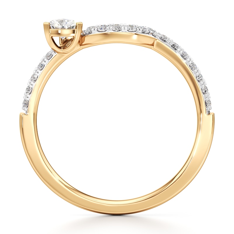 Main Image 2 of J'Lure Trillion Curved Brilliant-Cut Lab-Grown Diamond Contour Wedding Band 1/3 ct tw 18K Yellow Gold
