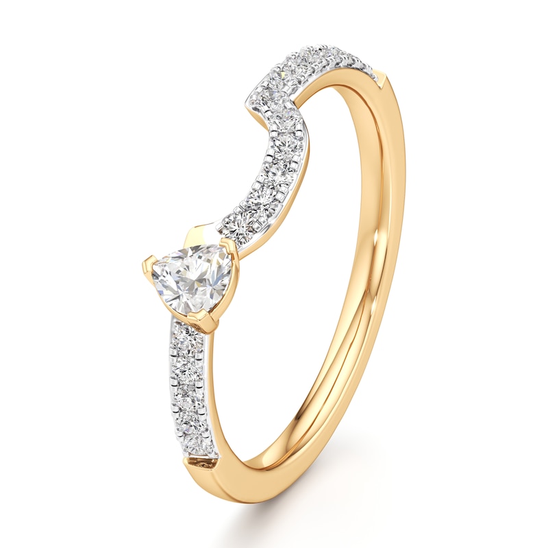 Main Image 4 of J'Lure Trillion Curved Brilliant-Cut Lab-Grown Diamond Contour Wedding Band 1/3 ct tw 18K Yellow Gold