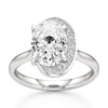 Thumbnail Image 1 of J'Lure Oval Step-Cut Lab-Created Diamond Half-Halo Engagement Ring 3 ct tw 18K White Gold