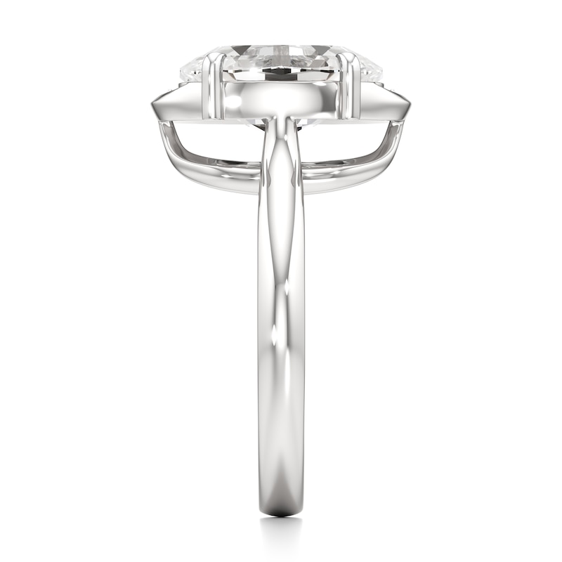 Main Image 3 of J'Lure Oval Step-Cut Lab-Created Diamond Half-Halo Engagement Ring 3 ct tw 18K White Gold