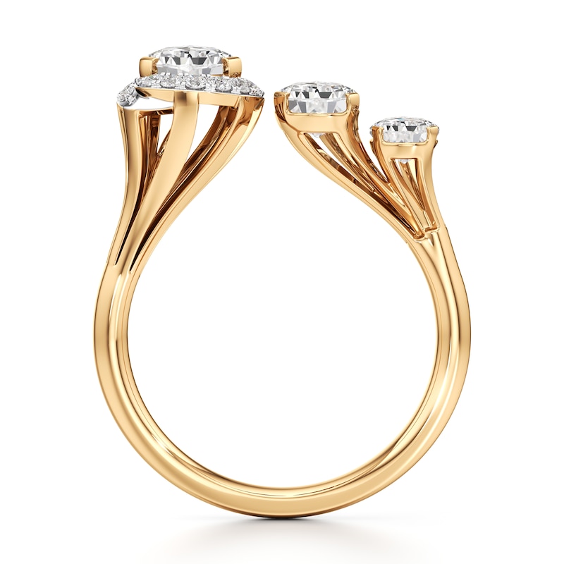 Main Image 2 of J'Lure Pear Step-Cut Lab-Grown Diamond Engagement Ring 2-1/5 ct tw 18K Yellow Gold