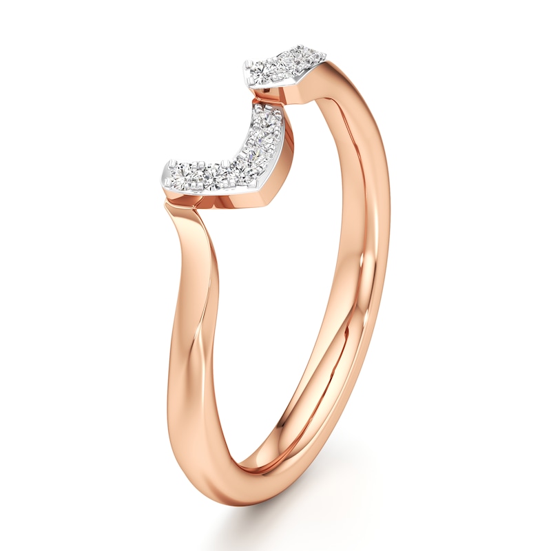 Main Image 4 of J'Lure Lab-Grown Diamond Wedding Band 1/10 ct tw 18K Rose Gold
