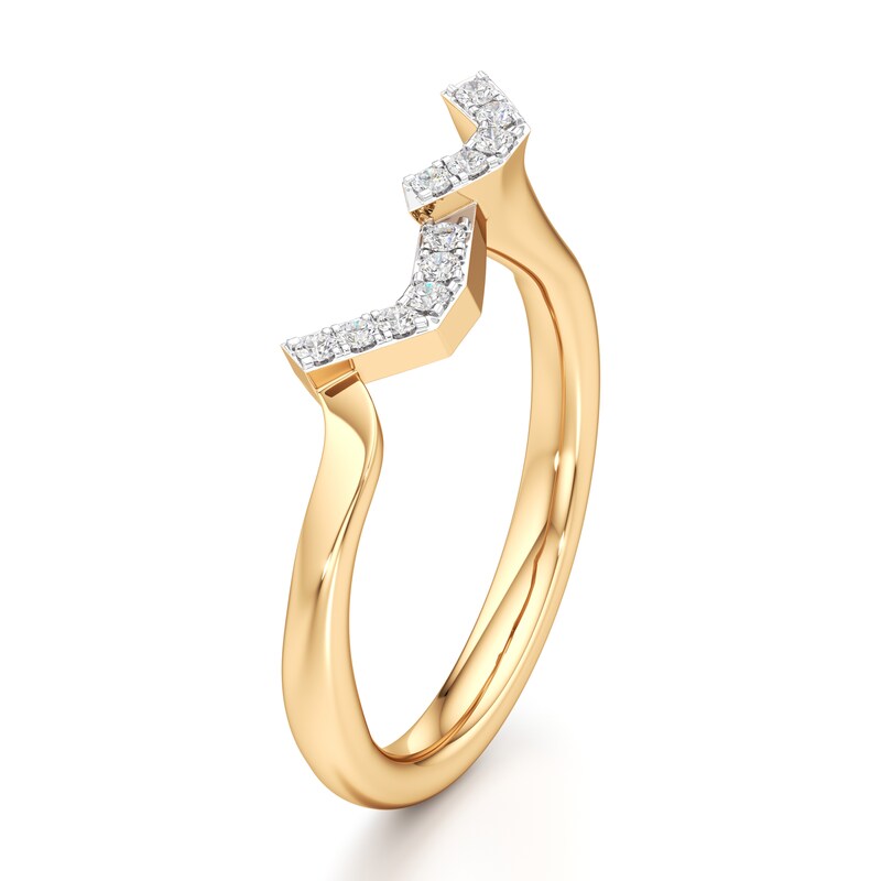 Main Image 4 of J'Lure Lab-Grown Diamond Wedding Band 1/8 ct tw 18K Yellow Gold