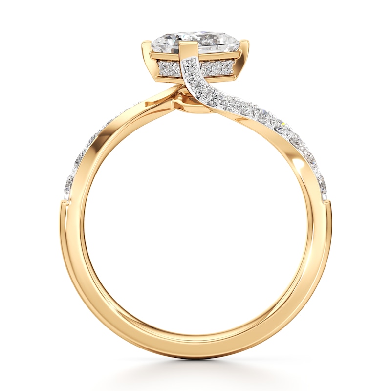 Main Image 2 of J'Lure Radiant Brilliant-Cut Lab-Grown Diamond Bypass Engagement Ring 1-1/3 ct tw 18K Yellow Gold