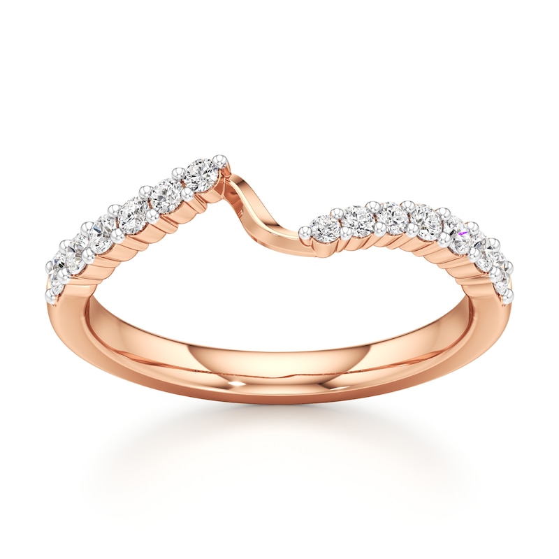 Main Image 1 of J'Lure Lab-Created Diamond Contour Wedding Band 1/3 ct tw 18K Rose Gold