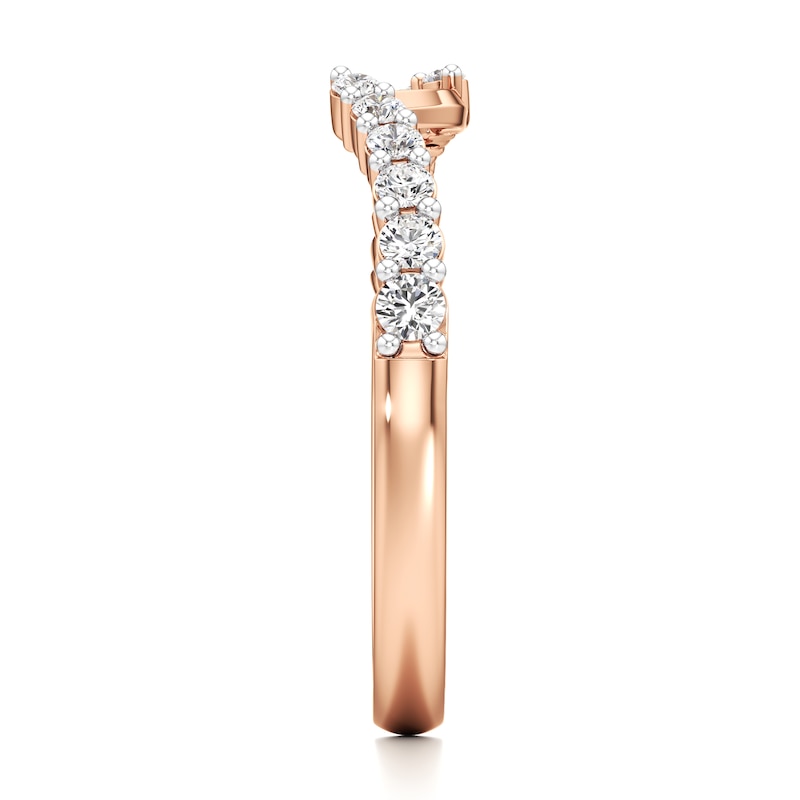 Main Image 3 of J'Lure Lab-Created Diamond Contour Wedding Band 1/3 ct tw 18K Rose Gold