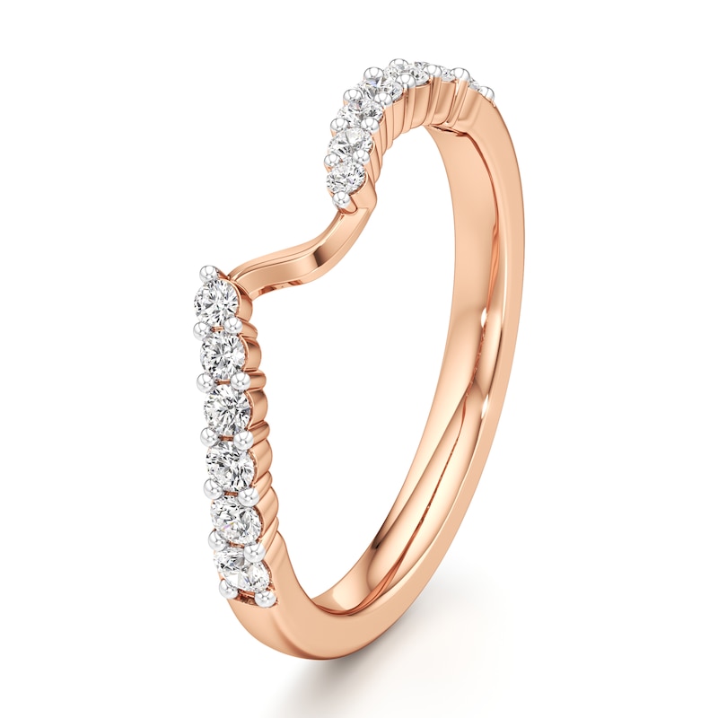 Main Image 4 of J'Lure Lab-Created Diamond Contour Wedding Band 1/3 ct tw 18K Rose Gold
