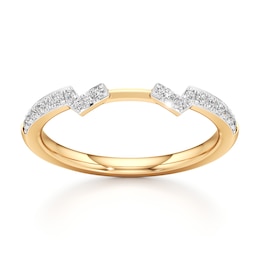 J'Lure Lab-Grown Diamond Angled Contour Wedding Band 1/6 ct tw 18K Yellow Gold