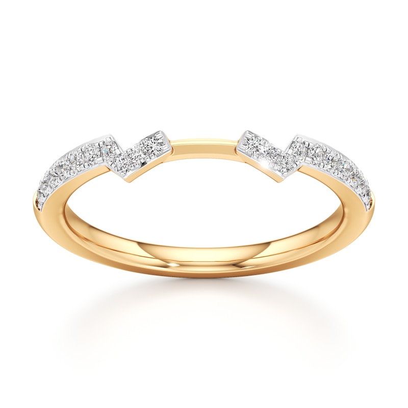 Main Image 1 of J'Lure Lab-Grown Diamond Angled Contour Wedding Band 1/6 ct tw 18K Yellow Gold