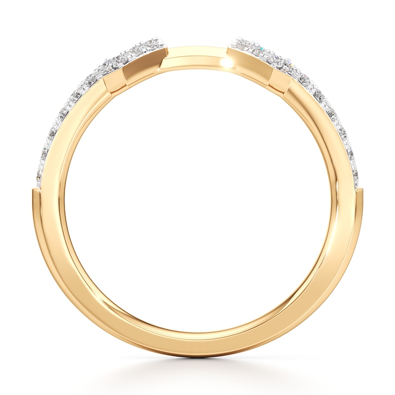 Main Image 2 of J'Lure Lab-Grown Diamond Angled Contour Wedding Band 1/6 ct tw 18K Yellow Gold