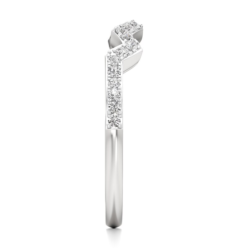 Main Image 3 of J'Lure Lab-Created Diamond Angled Contour Wedding Band 1/5 ct tw 18K White Gold