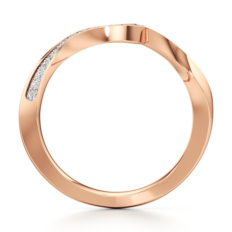 Main Image 2 of J'Lure Lab-Created Diamond Contour Wedding Band 1/6 ct tw 18K Rose Gold