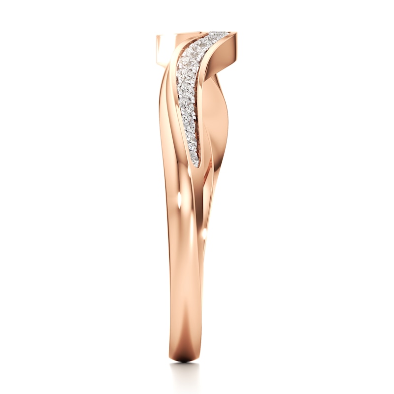 Main Image 3 of J'Lure Lab-Created Diamond Contour Wedding Band 1/6 ct tw 18K Rose Gold